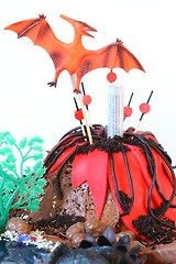Vulkan på sjokoladekake